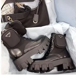 Uomo Donna Stivali Rois Designer Stivaletto alla caviglia Martin Stivaletto in nylon rimovibile con marsupio Scarpe da combattimento di ispirazione militare Taglia 35-40 klp0001