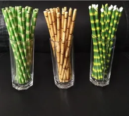 Paper Straws 19.5cm Disposable Bubble Tea Thick Bamboo Juice Drinking Straw 25pcs lot Eco-Friendly Milk-Straw Birthday Wedding Party Gifts SN2137