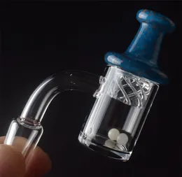 25 mm OD Quarz-Banger-Nagel mit Terp-Perlenglas-Vergaserkappe, Raucherzubehör, kuppelloser Eimer, 10 mm, 14 mm, 18 mm männlich weiblich für Bong