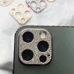 Câmera Filme Diamante Vidro Temperado Multicolor para iPhone 12 Mini 11 Pro Max Telefone Protetor de Tela Protetor Glitter Cobertura Completa Com Varejo