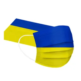 ウクライナの国旗マスク3層使い捨てマスク