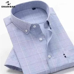 5XL 6XL 7XL 8XL 9XL 10XL big Size Men's Plaid Shirt Summer High Quality Cotton Business Casual Brand Short Sleeve 210809