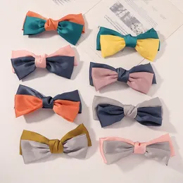 スプライシングカラーStopa Bowerets Bows Satin Hairclips KvinnorVårklippHälsningarPonytail ClipHårstolpelserFörHårtillbehör