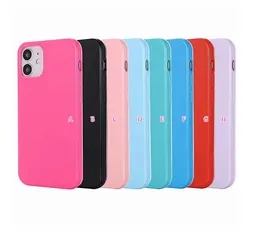 Soft TPU Cases For Iphone 12 Mini Pro 11 Max Glossy Candy Solid Colorful Cover Crystal Silicone Fashion Bling Phone Rubber Gel Skin