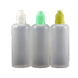2021 Plastdroppflaskor med barnsäkra säkra kepsar Tips Squeezable Bottle Long Nippel