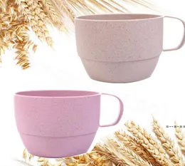 Miljö Vete Straw Muggar Mjölk Kaffe Tea Vattenkoppar Garrgong Kopp Ren Färg Mode Mugg LLE11549