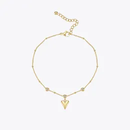 ENFASHION Boho 3D Heart Zircon Anklet Stainless Steel Foot Chain Gold Color Fashion Jewelry 2021 Gifts Bijoux Femme A215004