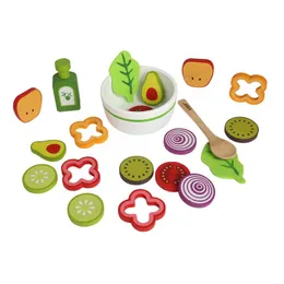 Holz Baby Küche Spielzeug Pretend Spielen Gemüse Salat Set Lebensmittel Kinder Obst Geburtstag Geschenke Eltern-kind-Interaktive