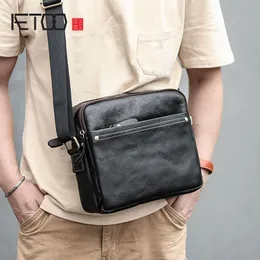 HBP AETOO Men's Bags, Hand-made Leather Shoulder-length Sloping Bags, Men's Casual Bags