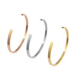 1PC Bangles Bransoletki 4mm Puste Inspirujące Pozytywne Cytat Mantra Bransoletki Bransoletki Q0719