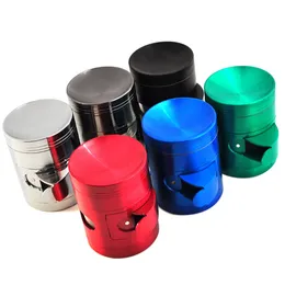 Partihandel 55mm Konkav tobaksgrinder High-end Tillbehör Fyrskikt 6 Färger Metall Spice Dry Herb Crusher