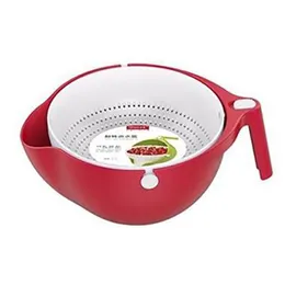 Storage Baskets Double Drain Basket Bowl Rice Washing Kitchen Sink Strainer Noodles Vegetables Fruit Gadget Colander Coladores De 2142