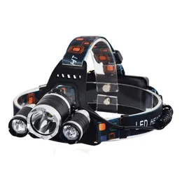 5000 Lumen 3X XM-L 3T6 LED Bike Light Headlamps ficklampa Huvud för jakt Camping XML T6 strålkastare 73 x2