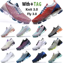 2023 Cushion Knit Fly 3.0 Running Shoes For Men Kvinnor Designer OG Fashion Breattable Triple White Black Outdoor Sports Jogging Vandring Sneakers Mens Trainers Storlek 36-45