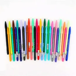 Gel Pens Hook Line Multi-color Brush Optional Plastic Round Rod Water Based Pen Student Creative Signature Art Office Supplies