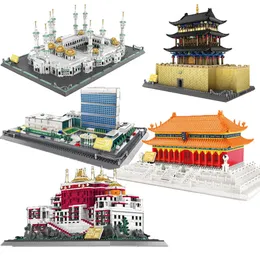 New MOC World Famous Building Blocks Mosque Palace Castle United Nations Headquarters Model Assembly Bricks Toys for Kids Gifts X0902
