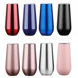 55% Off 6oz Vin Tumbler Muggar 12 Färger Isolerad Vaccum Cup Rostfritt Stål Glas Vatten Ölmugg För Home Outdoor YouPin