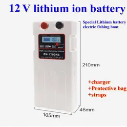 Nowy 12V 10AH 12AH 15AH 16AH 18AH LITIUM INION BAZTÓW PACK 12V Z BMS DO ELEKTRYCZNY KOLEKA RYBATOWY +