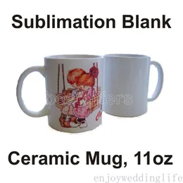 Sublimation leere Tasse personalisierte Wärmeübertragung Keramikbecher 11 oz Weißwasserbecher FY4483