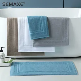 Semaxeカーペットのシャワー高品質の浴室のフロアマット滑り止めマットの綿カーペットの浴室のキッチン75 * 45ラグのための寝室210928