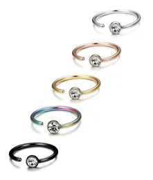 C Korpus w kształcie piercing pierścień nosowy Stud Crystal Diamond Ze Stali Nierdzewnej Nos Paznokci Dla Kobiet Moda Biżuteria Will I Sandy