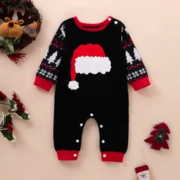 Baby Girl Boy Christmas Clothing Rompers Long Rleeve O-Neck Drukuj Romper 100% bawełniany