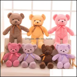 Nadziewane Pluszowe Zwierząt Zabawki Prezenty Little Bear Cartoon Dolls Kawaii Zwierząt Lalki Dzieci Zabawki Boże Narodzenie 35 CM 10 Kolory Z5650 Drop Dostawa 2021 W