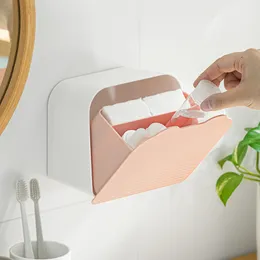 wall mounted sanitary napkin storage box household products flip dust seal cosmetic cotton storage box Simple and practical