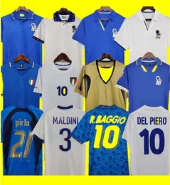 1982 Baggio R. Buffon Retro Soccer Jersey 1990 1996 1998 2000 Football Shirt 1994 Maldini Donadoni Schillaci Totti del Piero 2006 Pirlo