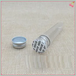 100 40ml transparent mask bath salt test PET tube with aluminum cap,40cc,clear plastic cosmetic tube with pressure sensitive seal