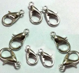 2021 Partihandel - I lager Free Ship Lot 500st Gratis Nickel Silver Plated Lobster Claw Clasps Fit Armband för Smycken Making 12mm