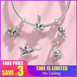 Astronauta Kid Series 925 Sterling Silver Charms Jazda na rowerze Miłość Życie Metalowe koraliki na biżuterię Dokonywanie Pasi Oryginalne Charms Bransoletki Q0531