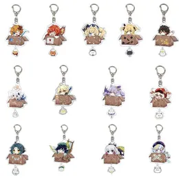 Anime Keychain Genshin Impacto Zhongli Venti Paaimon Diluc Klee Homem Chaveiro Para Mulheres Acessórios Bonito Saco Pingente Chave Presente G1019