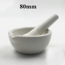 80mm Chinese Style Ceramics Spice Mill Grinder Set Handheld Seasoning Mills Kitchen Mortar And Pestle Tools AA 210713