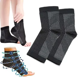 Men's Socks 1 Pair Black Foot Anti Fatigue Compression Ankle Support Sock Relieve Pain Swelling Arch Heel Sport Protect