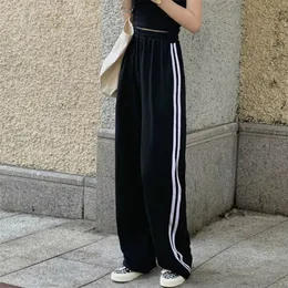MINGLIUSILI Black Sweatpant Autumn Korean Style Fashion Print Jogger Casual All-match High Waist Trousers 220226