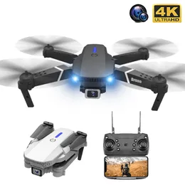 넓은 각도 HD 4K 1080P 와이파이 FPV 듀얼 카메라 높이가있는 E88 RC 무인 항공기 접이식 Quadcopter Dron Kid 's Gist Toy 장난감