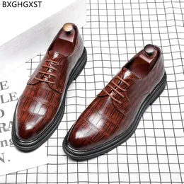 Elbise Ayakkabı Örgün Oxford Erkekler Kahverengi Deri Klasik Siyah Düğün için 2021 Chaussure Homme Zapatos de Hombre