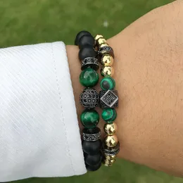 Urok bransolety mody mężczyzn Bransoletka Zestaw luksusowy kamień naturalny ręcznie robiony pasm biżuteria męska pulsera hombre arm opaska heren