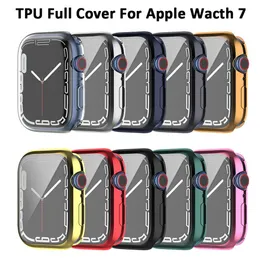 360 Apple Watch Case 7 41mm 45mmソフトクリアTPUスクリーンプロテクター