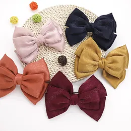 Ny mode stor barrette båge hairpin söt rosa hårklipp kvinnor tjejer frisyr koreanska tencel velvet bowknot hår tillbehör