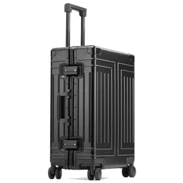 Luxury Suitcases High-grade 100% Aluminum-magnesium Rolling Luggage For Boarding Spinner Travel Suitcase With Wheels