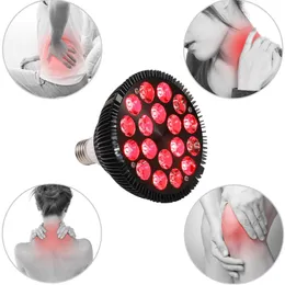 TOP LED physiotherapy and beauty Red Light Bulb Therapy 54W 18LED Infrared Lamp 660nm 850nm Near Combo for Skin Pain Relief