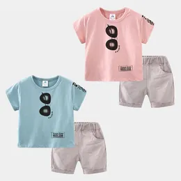 Estate 3 4 6 8 10 12 anni Bambini Abbigliamento in cotone Manica corta Stampa cartone animato Bello T-shirt Pantaloncini Set per bambino Bambini Ragazzo 210701