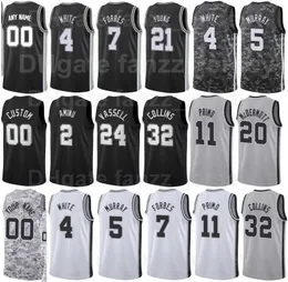 Drukuj sitodruk Josh Richardson Jersey 7 Jakob Poeltl 25 Lonnie Walker IV 1 Doug McDermott 17 dejoTe Murray 5 Keldon Johnson 3 Kolor drużyny Mężczyźni Kobiety Dzieci