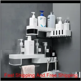 Corner Shower Shelf Creative Seamless Rotating Tripod Home Wall-Mount Storage Rack Multifunction Bathroom Accessories Sets Kitchen 1Ek V3Rso