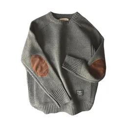 Męskie Swetry 2021 Mężczyźni Sweter Sweter Jesień Moda Casual Luźna Gruba O-Neck Wełna Dzianiny Oversize Harajuku Streetwear Knitwear M-5XL