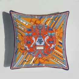 Ny 45 * 45cm Orange serie Kudde täcker Hästar Blommor Skriv ut Kuddehölje Skydd För Hemstol Soffa Dekoration Pillowcases Zze5184