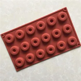 Bolo Ferramentas de Bolo 8/18 Cavidade Silicone Mold Round Donut Chocolate Não-bastão Fácil Liberação Candy Bar Fndant Moldes Snack Mold