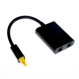 100PCS Digital Toslink Optisk Fiber Audio Kabel 1 Man till 2 Kvinnor Toslink Splitter Adapter 18cm Svart Vit för CD DVD-spelare SN2038